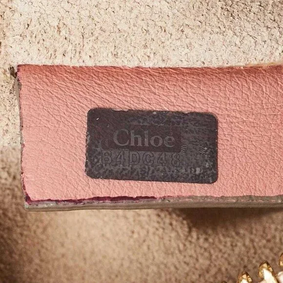 Chloe Pink/Brown Leather and Suede Faye Medium Shoulder Bag